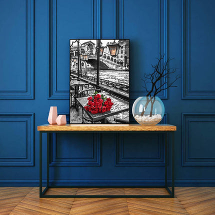 Rote Rosen an der Rialto Brücke Venedig | Malen nach Zahlen-Zahlmaler.de