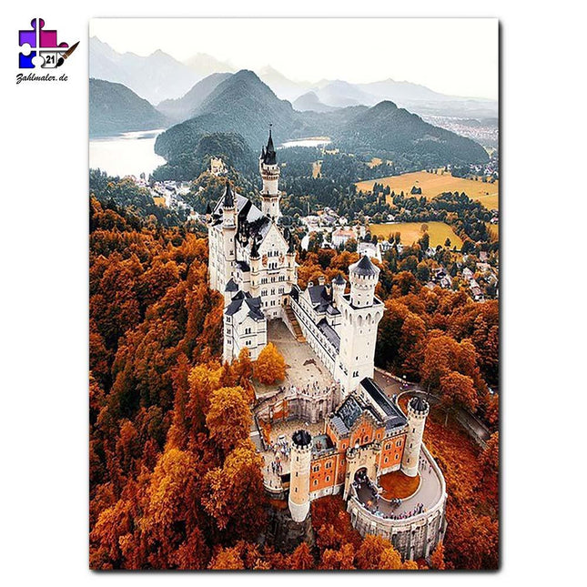 Schloss Neuschwanstein im Herbst | Malen nach Zahlen-Zahlmaler.de