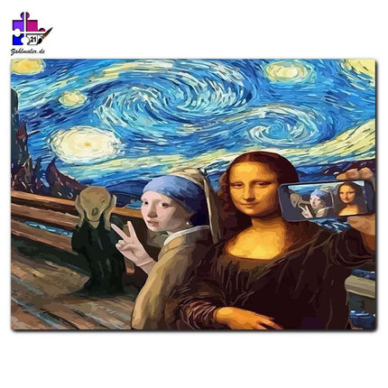 Selfie von Mona Lisa und dem Schrei | Malen nach Zahlen-Zahlmaler.de
