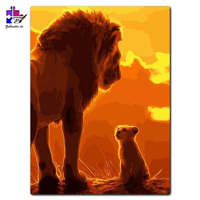 Simba und Mufasa - die zwei Löwen | Malen nach Zahlen-Zahlmaler.de