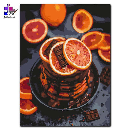 Torte aus Orangenscheiben | Malen nach Zahlen-Zahlmaler.de