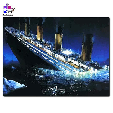 Untergand der Titanic im Meer | Malen nach Zahlen-Zahlmaler.de