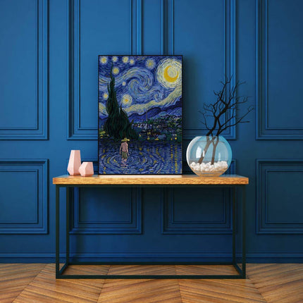 Van Gogh badet im Teich bei Nacht | Malen nach Zahlen-Zahlmaler.de