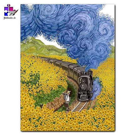 Van Gogh und die Lokomotive | Malen nach Zahlen-Zahlmaler.de