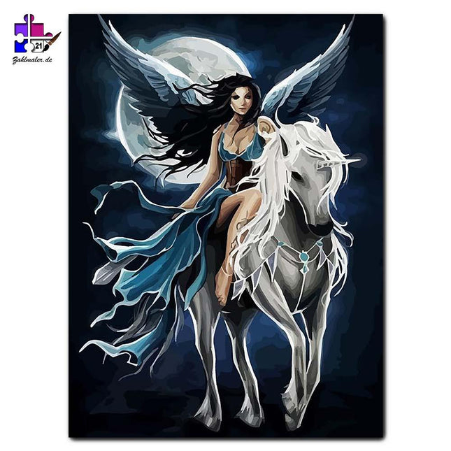 Wunderschöne Kriegerin der Nacht | Malen nach Zahlen-Zahlmaler.de