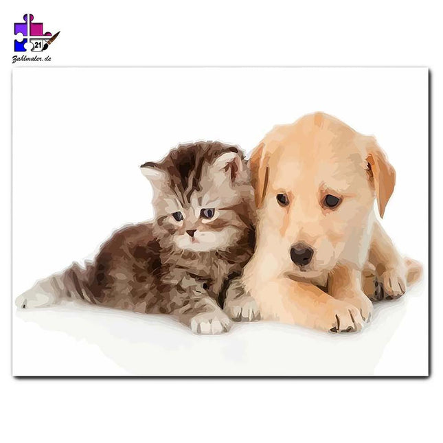 Zwei besten Freunde | Malen nach Zahlen-Zahlmaler.de