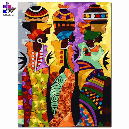Abstrakte Afrikanische Frauen | Malen nach Zahlen-Zahlmaler.de