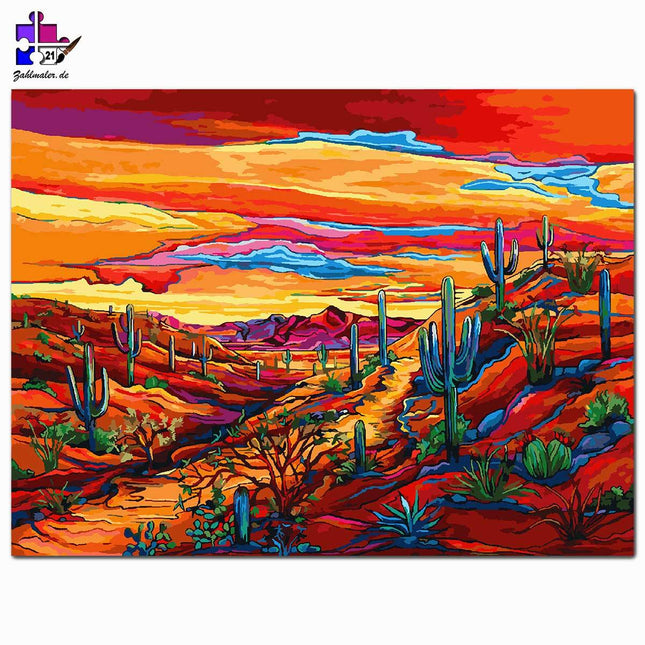 Mexikanische Wüste | Malen nach Zahlen-Zahlmaler.de