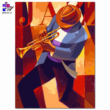 Jazz Trompete Plakat | Malen nach Zahlen-Zahlmaler.de