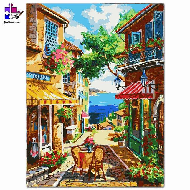 Kleinstadt in Italien | Malen nach Zahlen-Zahlmaler.de