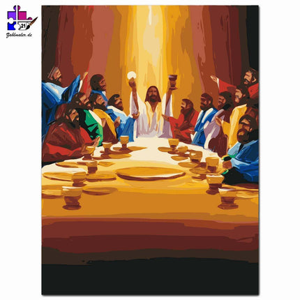 Gesegnetes Abendmahl Mit Jesus | Malen nach Zahlen-Zahlmaler.de