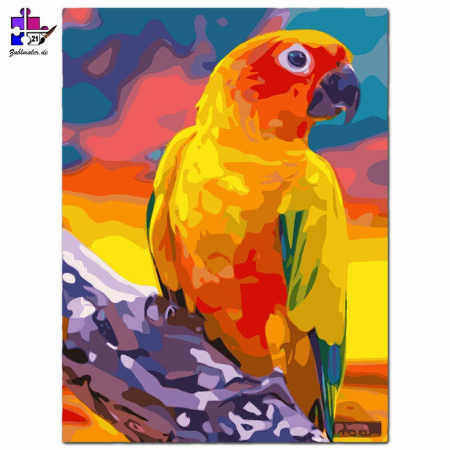 Bunter Papagei | Malen nach Zahlen-Zahlmaler.de