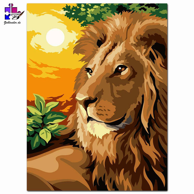 Der ruhige Löwe | Malen nach Zahlen-Zahlmaler.de