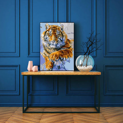 abstrakter springender Tiger | Malen nach Zahlen-Zahlmaler.de