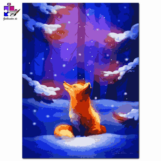 Der städtische Fuchs | Malen nach Zahlen-Zahlmaler.de