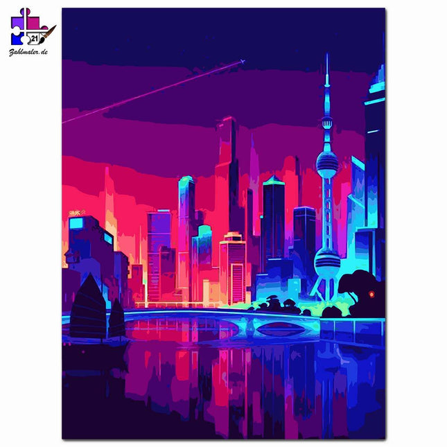 Neon Skyline | Malen nach Zahlen-Zahlmaler.de