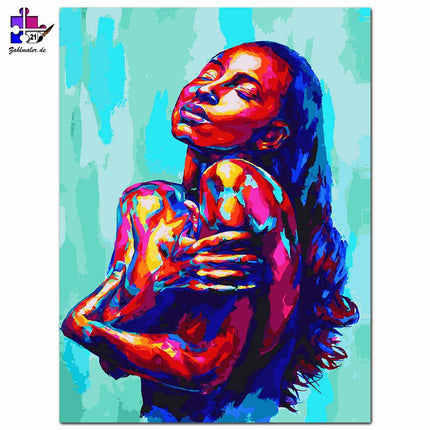 Blaues Pop Art Portrait | Malen nach Zahlen-Zahlmaler.de