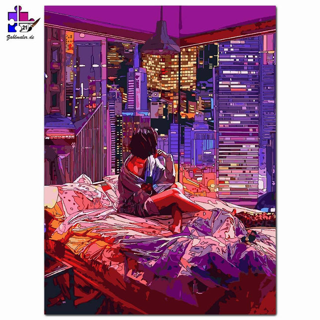 Schlafzimmer mit Aussicht | Malen nach Zahlen-Zahlmaler.de